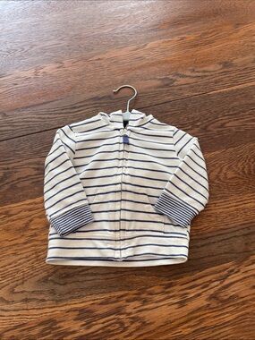 Carter’s Bear Ears Striped Baby Zip-Up Hoodie - Navy & White